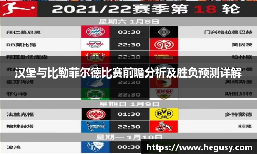 米兰汉堡与比勒菲尔德比赛前瞻分析及胜负预测详解